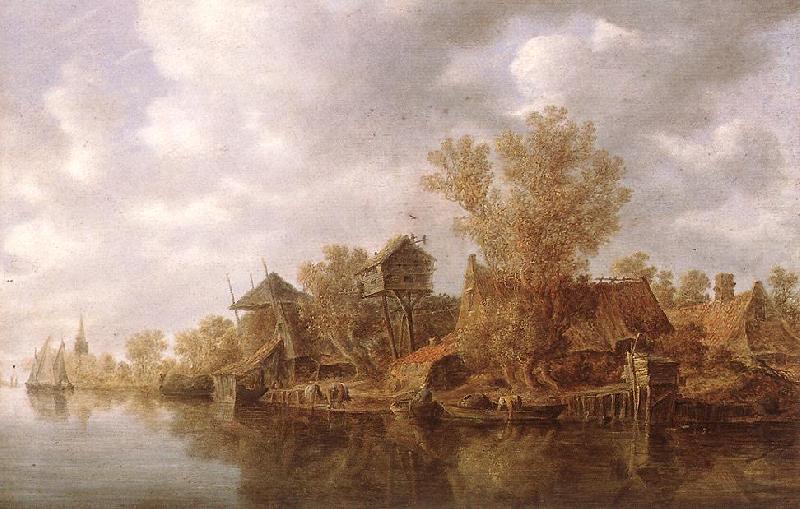 Jan van Goyen Village at the River china oil painting image